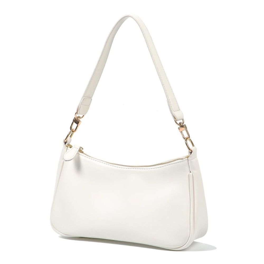 Elegant White Leather Shoulder Bag